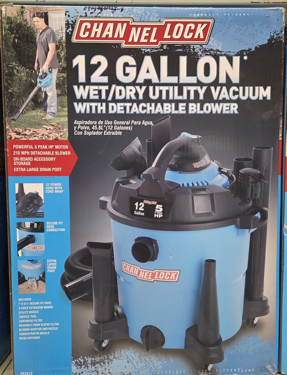 Ida Grove Hardware Channel Lock 12 Gallon Wet/Dry Vac w/ Detachable Blower